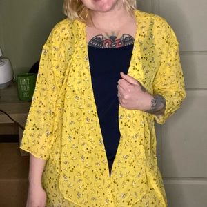 Golden Yellow floral Shirley cover Lularoe